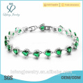 2016 newest design style fashion design platinum bracelet green rhinestone bracelet